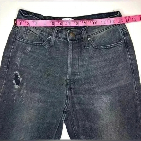 Simple Society Womens Distressed Black/Gray Denim Jeans Size 5/27 - Picture 5 of 8